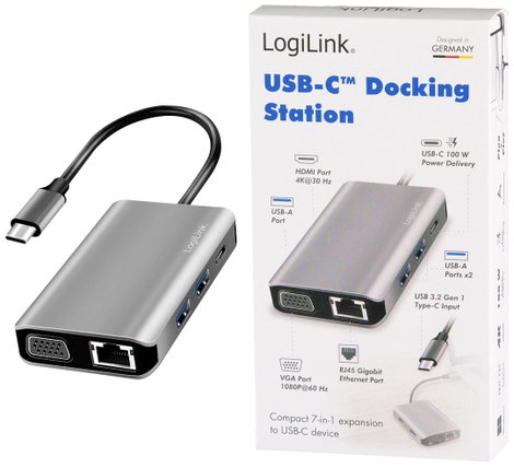 LogiLink Notebook dokkoló állomás UA0410 Alkalmas (márka): univerzálny USB-C® tápellátás 4. kép