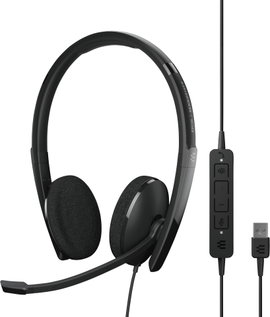 EPOS 1000901 Telefon On Ear headset Vezetékes Stereo Fekete Noise Cancelling Hangerő szabályozás, Mi