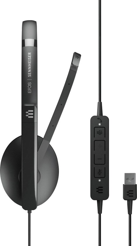 EPOS 1000901 Telefon On Ear headset Vezetékes Stereo Fekete Noise Cancelling Hangerő szabályozás, Mi 4. kép