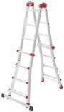 Hailo M80 7516007 Alumínium Többcélú létra Munkamagasság (max.): 4.70 m Ezüst, Piros 12.7 kg bélyegkép