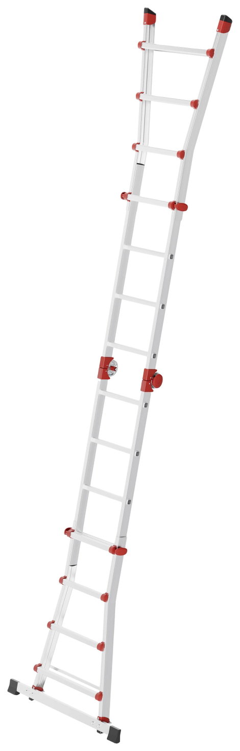 Hailo M80 7516007 Alumínium Többcélú létra Munkamagasság (max.): 4.70 m Ezüst, Piros 12.7 kg 3. kép