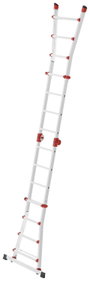 Hailo M80 7516007 Alumínium Többcélú létra Munkamagasság (max.): 4.70 m Ezüst, Piros 12.7 kg 3. bélyegkép