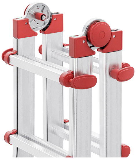 Hailo M80 7516007 Alumínium Többcélú létra Munkamagasság (max.): 4.70 m Ezüst, Piros 12.7 kg 4. kép