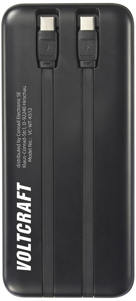 VOLTCRAFT VC-WT-K512 Powerbank 10000 mAh Fast Charge LiPo Fekete állapotjelző 4. kép