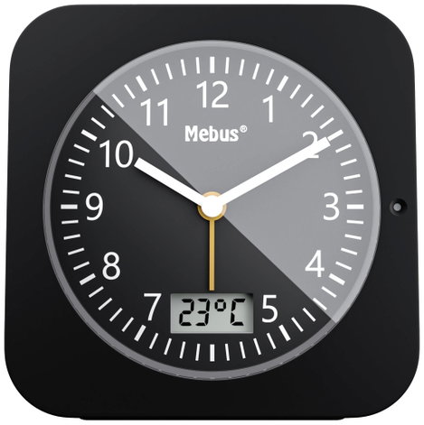 Mebus 25609 Rádiójel vezérlésű Ébresztőóra Fekete