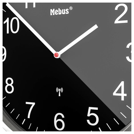 Mebus 19578 Rádiójel vezérlésű Falióra 30 cm Ezüst 4. kép
