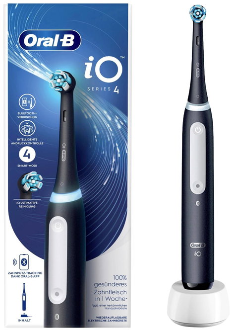 Elektromos fogkefe Forgó/oszcilláló Fekete, Oral-B iO4, 141502  3. kép
