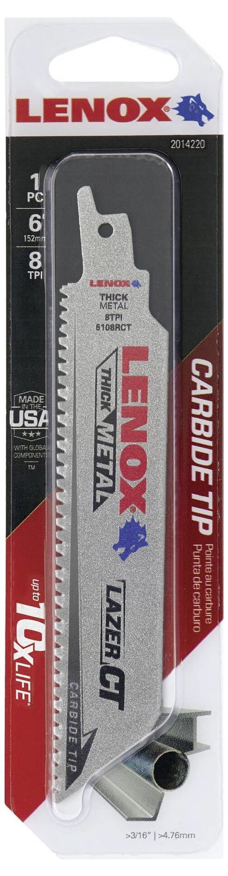Lenox 2014220 HM dugattyús fűrészlap Lazer CT fémhez 2mm 152x25x1,3mm Fűrészlap hossz 152 mm 1 db 5. kép