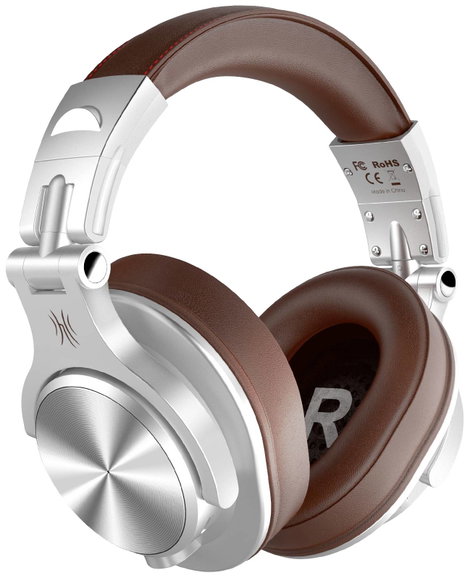 OneOdio Fusion A70 DJ Over Ear headset Bluetooth® Stereo Ezüst, Barna High-Resolution audio Headset, 3. kép