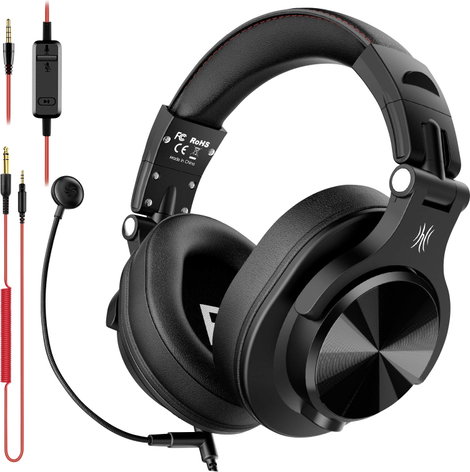 OneOdio A71M DJ Over Ear headset Vezetékes Stereo Fekete High-Resolution audio, mikrofon zajelnyomás