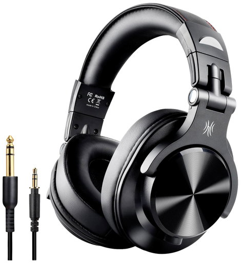 OneOdio Fusion A70 DJ Over Ear headset Bluetooth® Stereo Fekete High-Resolution audio Headset, Forga