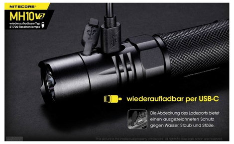 NiteCore MH10 V2 LED Kézilámpa Akkuról üzemeltetett 1200 lm 77 g 4. kép