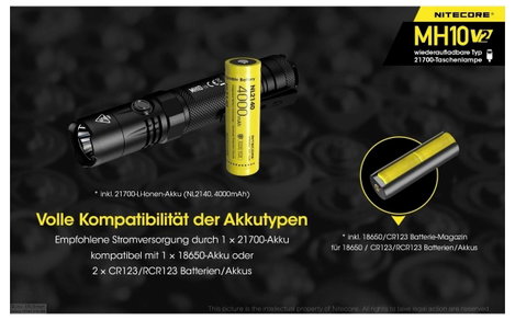NiteCore MH10 V2 LED Kézilámpa Akkuról üzemeltetett 1200 lm 77 g 6. kép