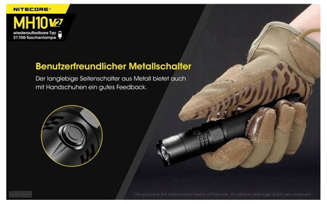 NiteCore MH10 V2 LED Kézilámpa Akkuról üzemeltetett 1200 lm 77 g 9. kép