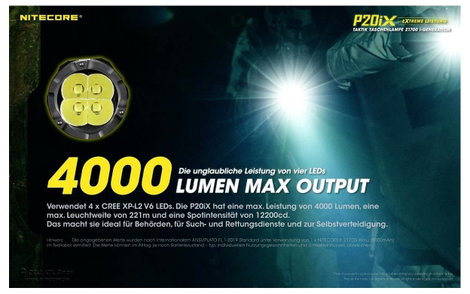 NiteCore P20iX LED Kézilámpa Akkuról üzemeltetett 4000 lm 116 g 2. kép