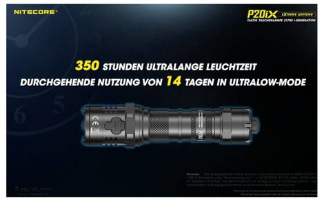 NiteCore P20iX LED Kézilámpa Akkuról üzemeltetett 4000 lm 116 g 8. kép