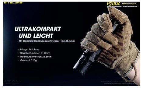 NiteCore P20iX LED Kézilámpa Akkuról üzemeltetett 4000 lm 116 g 9. kép