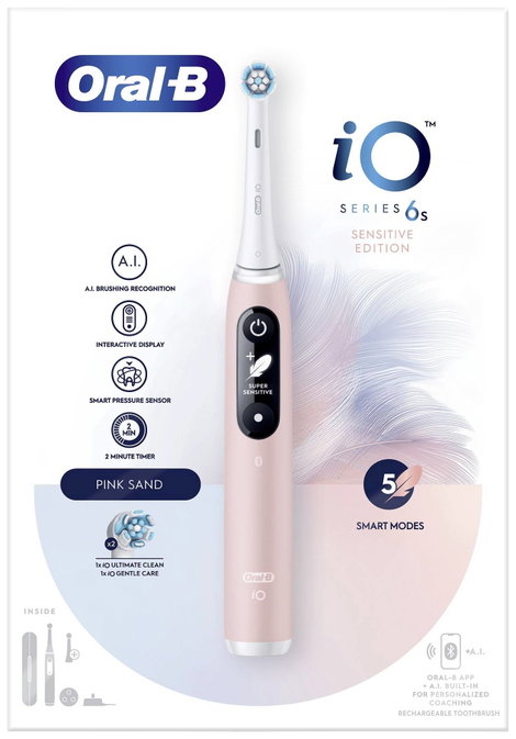 Elektromos fogkefe Forgó/oszcilláló Rózsa, Oral-B iO 6s, 4210201427384  2. kép