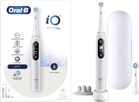 Elektromos fogkefe Forgó/oszcilláló Fehér, Oral-B iO 6s, 4210201427407 3. kép