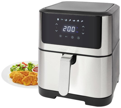 Profi Cook PC-FR 1269 H Forrólevegős fritőz 1800 W Nemesacél, Fekete