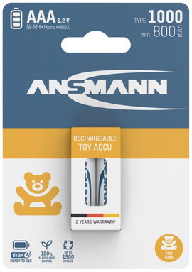Ansmann 1311-0029 Mikroakku NiMH 800 mAh 1.2 V 2 db