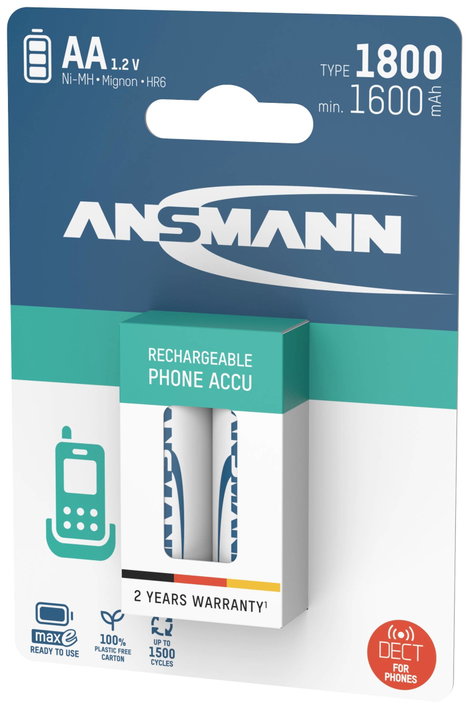 Ansmann 1312-0038 Ceruzaakku NiMH 1600 mAh 1.2 V 2 db 3. kép