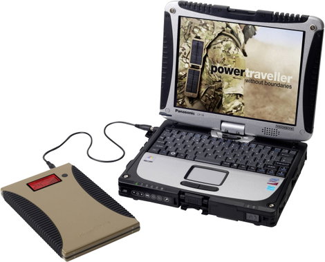 Power Traveller Powergorilla Tactical Powerbank 24000 mAh LiPo USB-A Homok kültéri, állapotjelző 8. kép