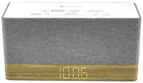 soundmaster UR630WE Rádiós ébresztőóra URH Bluetooth®, AUX, URH Ébresztő funkció Szürke, Barna