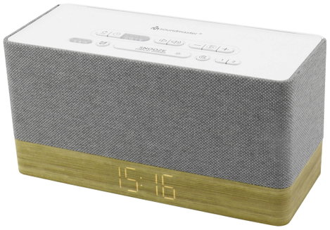 soundmaster UR630WE Rádiós ébresztőóra URH Bluetooth®, AUX, URH Ébresztő funkció Szürke, Barna 2. kép