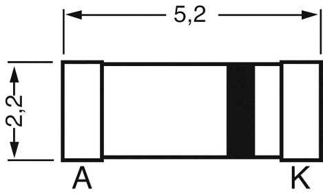 SMD dióda, ház típus: MELF, I(F) 1 A, zárófeszültség: U(R) 400 V, Diotec SM4004 2. kép
