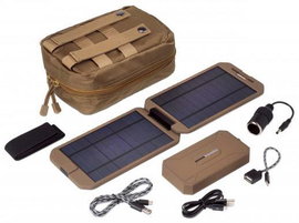 Napelemes akkutöltő és powerbank, 1000 mA 5 W, Power Traveller Powerbank Solar Extreme Tactical PTL-