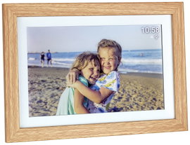 TFA Dostmann FRAMEO App Digitális WiFi képkeret 25.7 cm 10.1 coll 1280 x 800 Pixel 32 GB Barna, Fehé