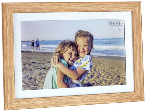 TFA Dostmann FRAMEO App Digitális WiFi képkeret 25.7 cm 10.1 coll 1280 x 800 Pixel 32 GB Barna, Fehé