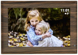 TFA Dostmann FRAMEO App Digitális WiFi képkeret 25.7 cm 10.1 coll 1280 x 800 Pixel 32 GB Fa (sötét),