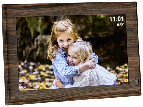 TFA Dostmann FRAMEO App Digitális WiFi képkeret 25.7 cm 10.1 coll 1280 x 800 Pixel 32 GB Fa (sötét), 2. kép