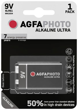 AgfaPhoto Ultra 6LR61 9V-os elem Alkáli mangán 9 V 1 db