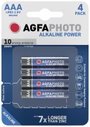 Mikroelem AAA, alkáli mangán, 1,5V, 4 db, Agfa LR03, AAA, LR3, AM4M8A, AM4, S bélyegkép
