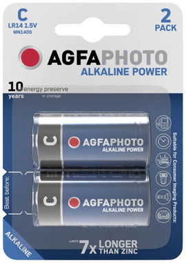 Baby elem C, alkáli mangán, 1,5V, 2 db, Agfa LR14, LR15, C, AM2, MN1400, 814, E93, LR14N, UM2