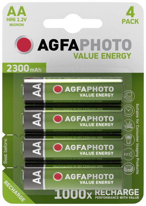 Ceruza akku AA, NiMH, 1,2V 2300 mAh, Agfa LR06, AA, LR6, AAB4E, AM3, 815, E91, LR6N