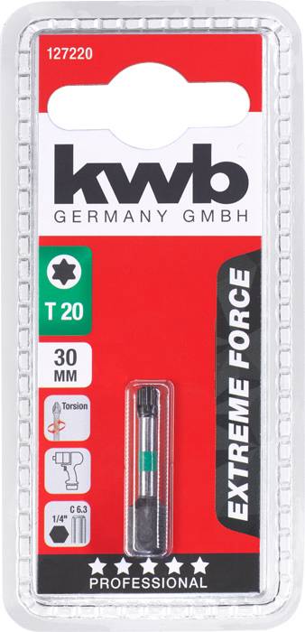 kwb 127220 Hatlap bit T 20 Acél 1 db 2. kép