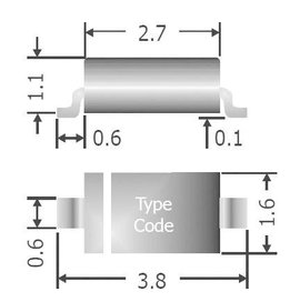 Univerzális szilícium dióda, 1 N 4148, ház típus: SOD-123F, I(F) 150 mA, zárófeszültség: U(R) 75 V, 