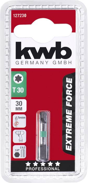 kwb 127230 Hatlap bit T 30 Acél 1 db 2. kép