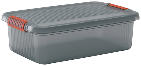 KIS 237489 Tárolódoboz K Latch Egymásra rakható (Sz x Ma x Mé) 590 x 180 x 390 mm Füstszürke, Átláts