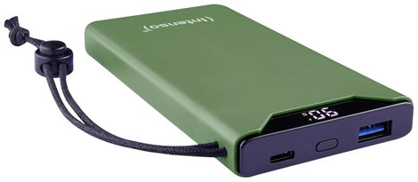 Intenso F10000 Powerbank 10000 mAh Quick Charge, Power Delivery LiPo USB-A, USB-C® Zöld állapotjelző 2. kép