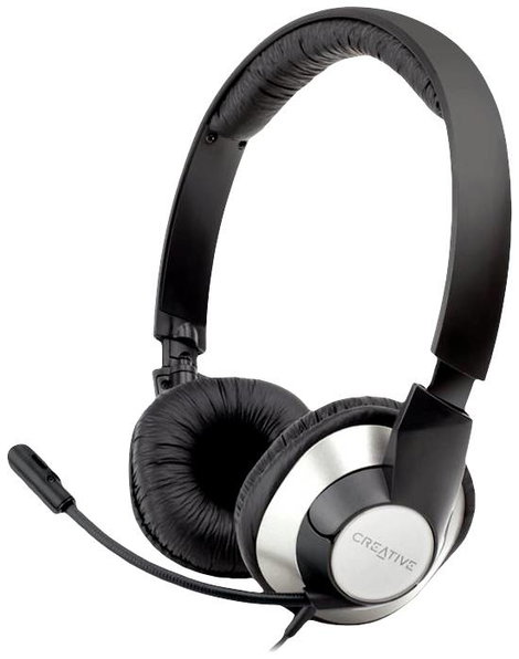 Creative HS-720 V2 On Ear headset Vezetékes Stereo Fekete, Ezüst Hangerő szabályozás, Mikrofon némít