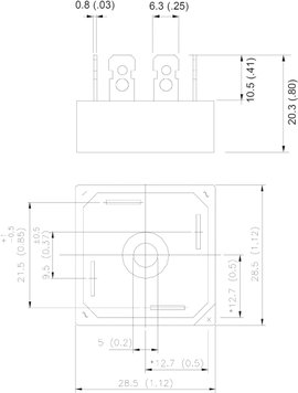 Egyenirányító 1 fázisú, ház típus: D-34A, névleges áram: 35 A, U(RRM) 800 V, Vishay 36MB80A