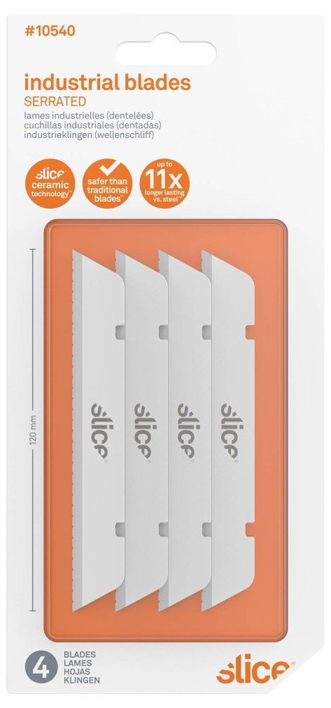 Slice 10540 kerámiai. Csere pengék ipari vágókésekhez, fogazott (4 db-os készlet) 4 db 2. kép