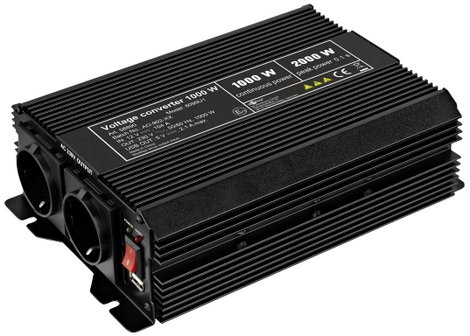 Goobay Sziget inverter SPW IT 1000 W 12 V/DC - 230 V/AC, 5 V/DC