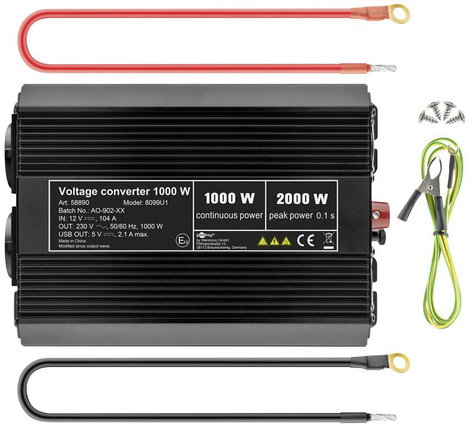 Goobay Sziget inverter SPW IT 1000 W 12 V/DC - 230 V/AC, 5 V/DC 4. kép