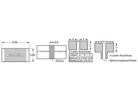 Isabellenhütte SMS-1R00-1.0 SMS-1R00-1.0 SMD ellenállás 1 Ω SMD 2512 3 W 1 % 50 ppm/K 1 db 2. kép